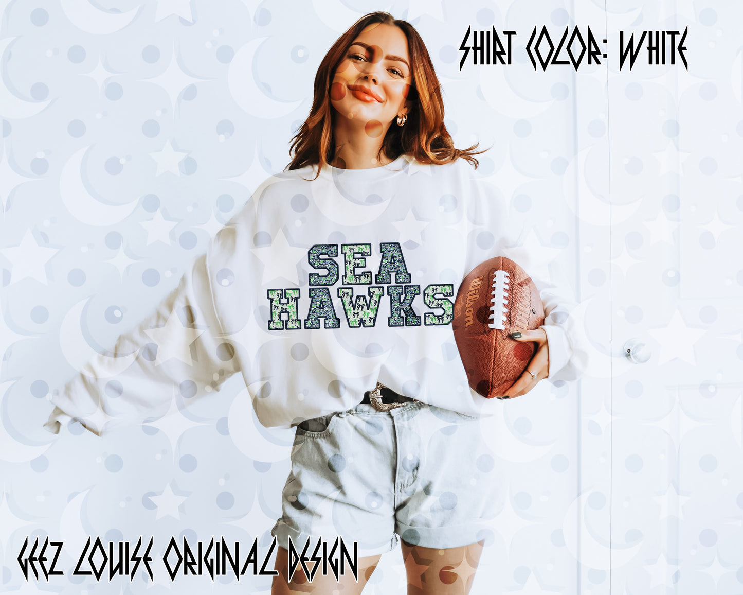 Big Game Football Hawk Phrase Digital Design | Pattern Lettering PNG