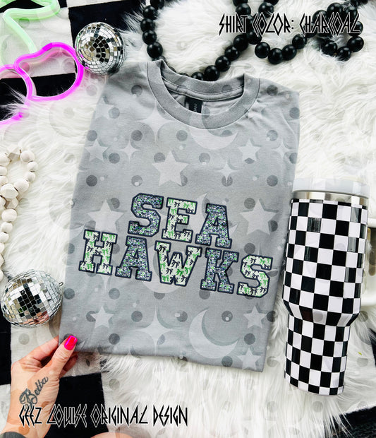 Big Game Football Hawk Phrase Digital Design | Pattern Lettering PNG