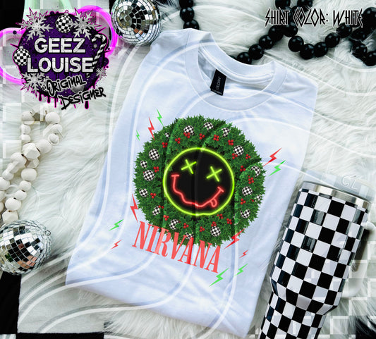 Nirvana Wreath | Neon Grunge Christmas Digital Design