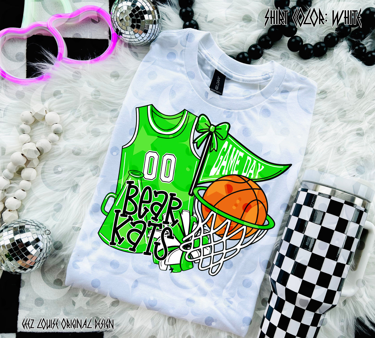 Basketball Game Day Digital Design | Custom Team Spirit PNGs (100+ Teams) - Light Green