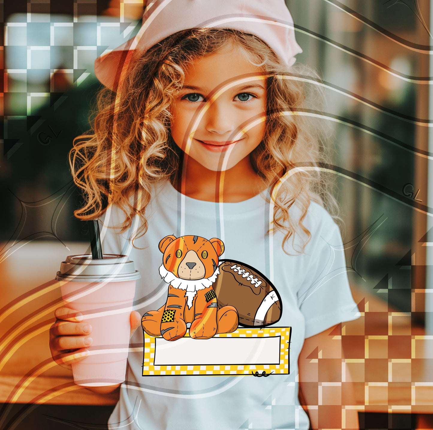 Game Day Mascot Cuties – Youth Name Custom Football Tee (Multiple Teams Available)