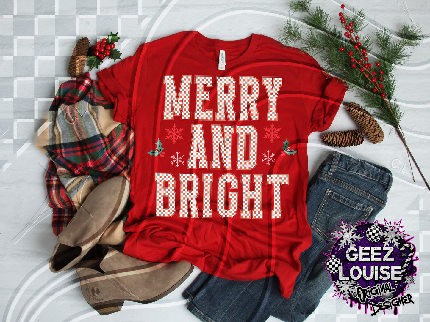 Merry and Bright Digital Design | Christmas PNG