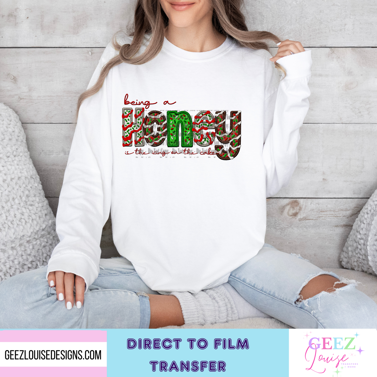 Being a (insert name) is the icing on the cake Christmas Personalized - Direct to Film Transfer - made to order