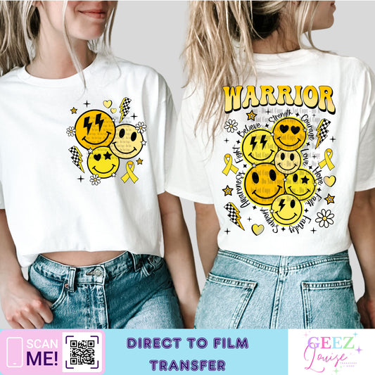 Warrior childhood cancer awareness - Direct to Film Transfer - made to order