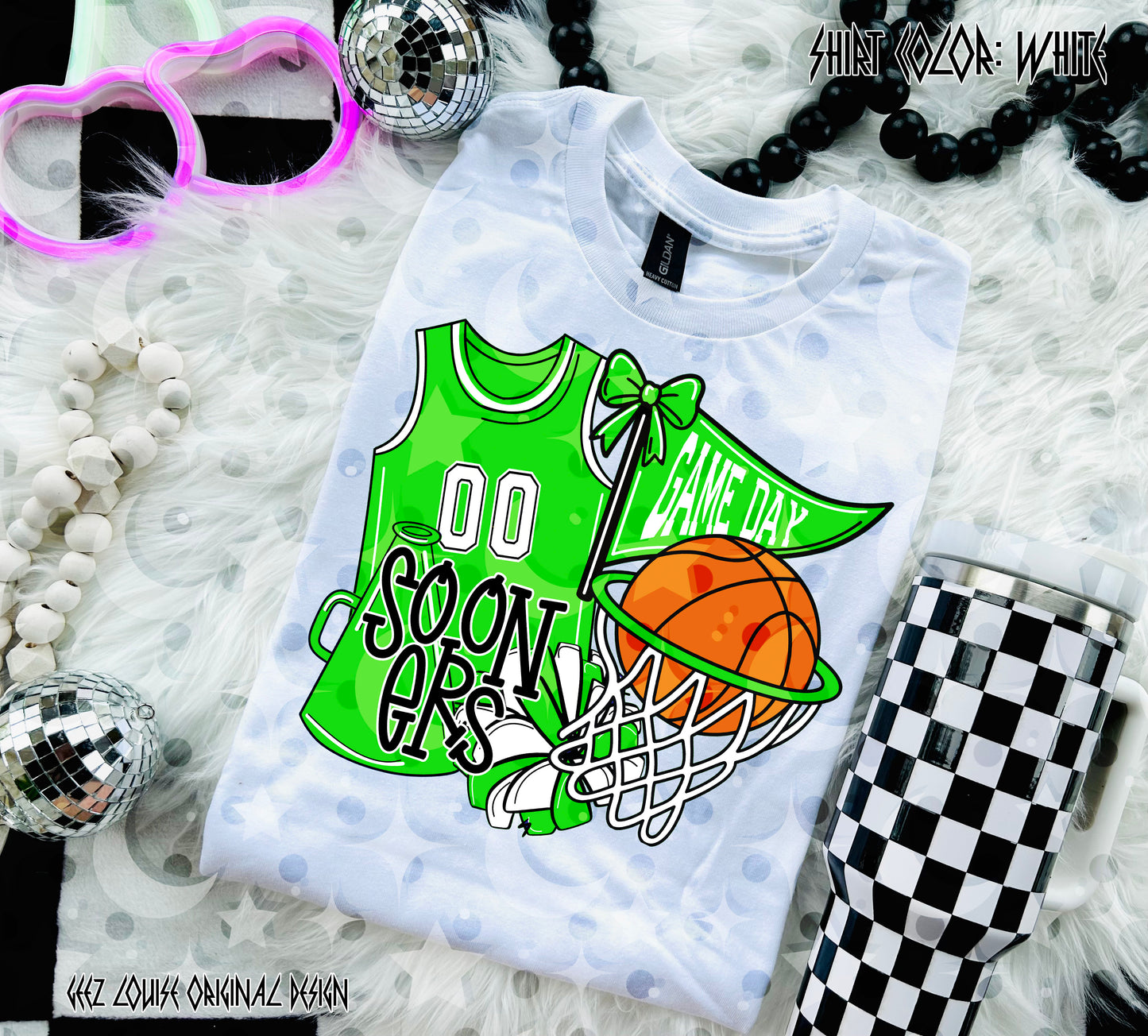 Basketball Game Day Digital Design | Custom Team Spirit PNGs (100+ Teams) - Light Green