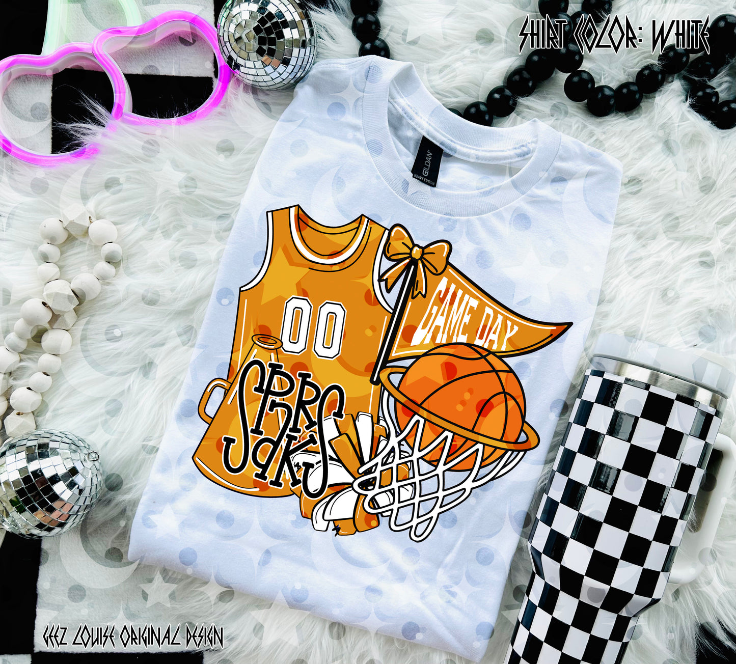 Basketball Game Day Digital Design | Custom Team Spirit PNGs (100+ Teams) - Gold