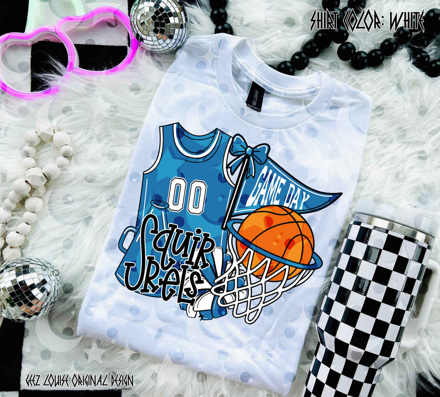 Basketball Game Day Digital Design | Custom Team Spirit PNGs (100+ Teams) - Light Blue