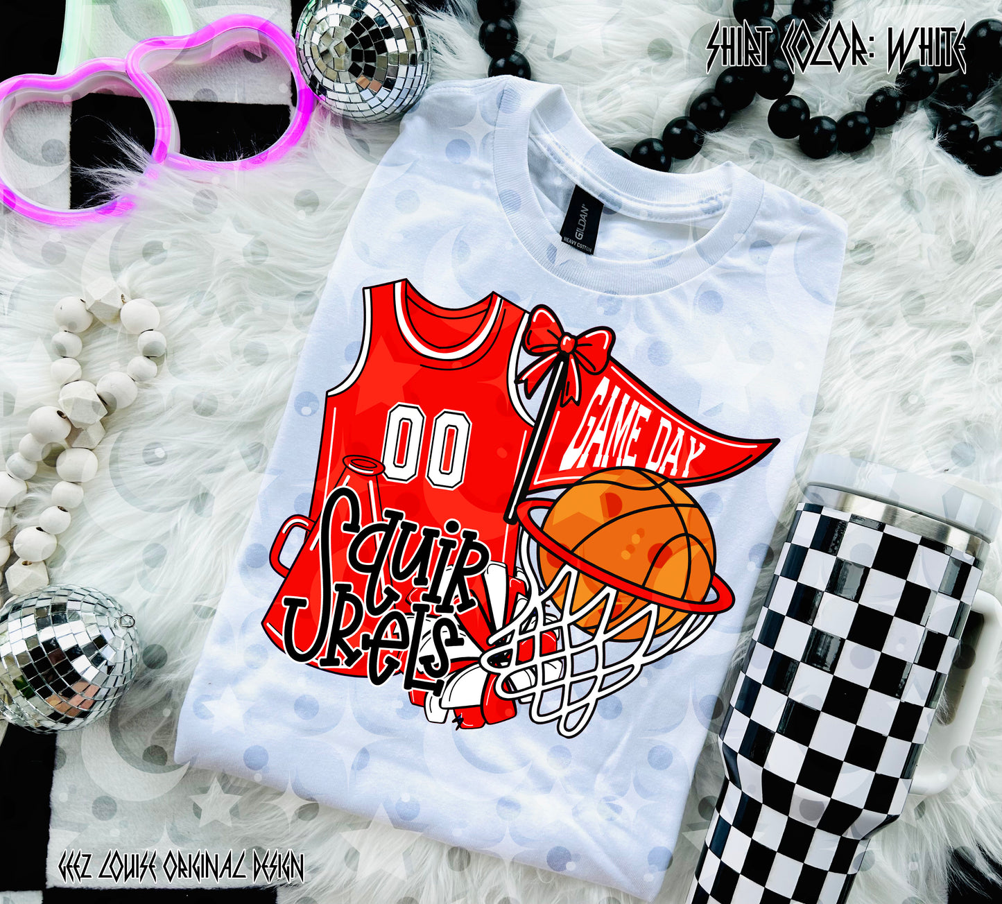Basketball Game Day Digital Design | Custom Team Spirit PNGs (100+ Teams) - Red