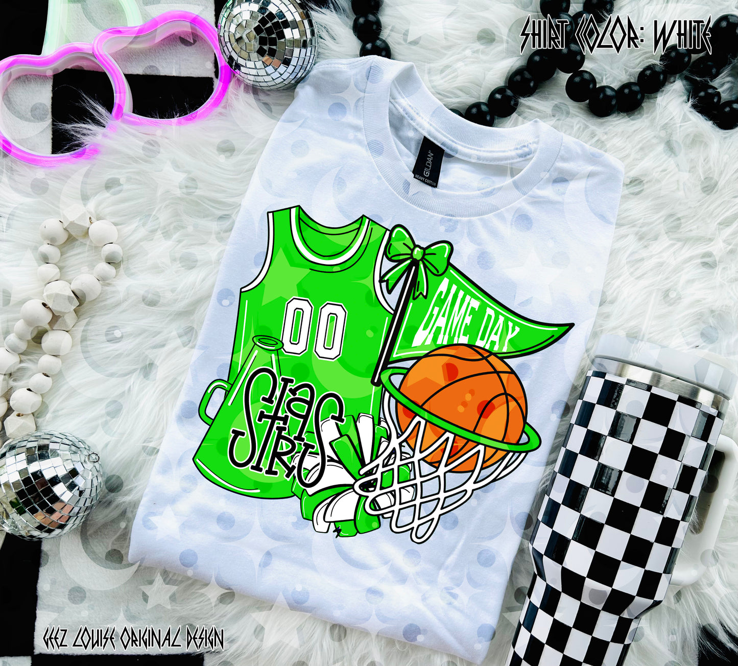 Basketball Game Day Digital Design | Custom Team Spirit PNGs (100+ Teams) - Light Green