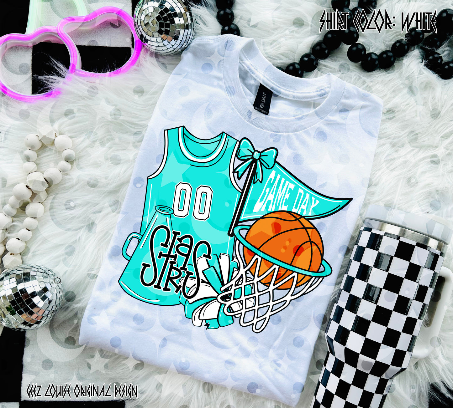 Basketball Game Day Digital Design | Custom Team Spirit PNGs (100+ Teams) - Sky Blue