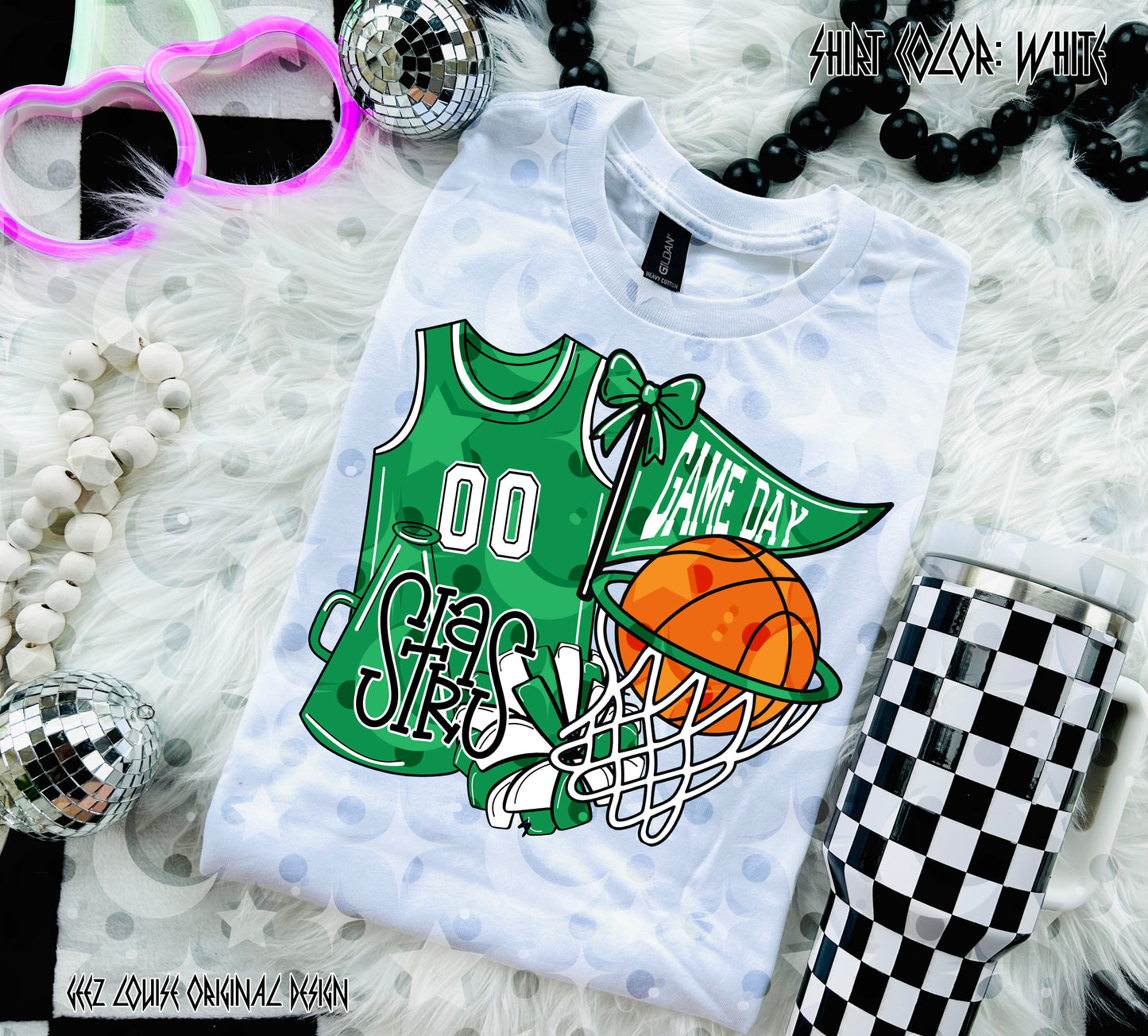 Basketball Game Day Digital Design | Custom Team Spirit PNGs (100+ Teams) - Green