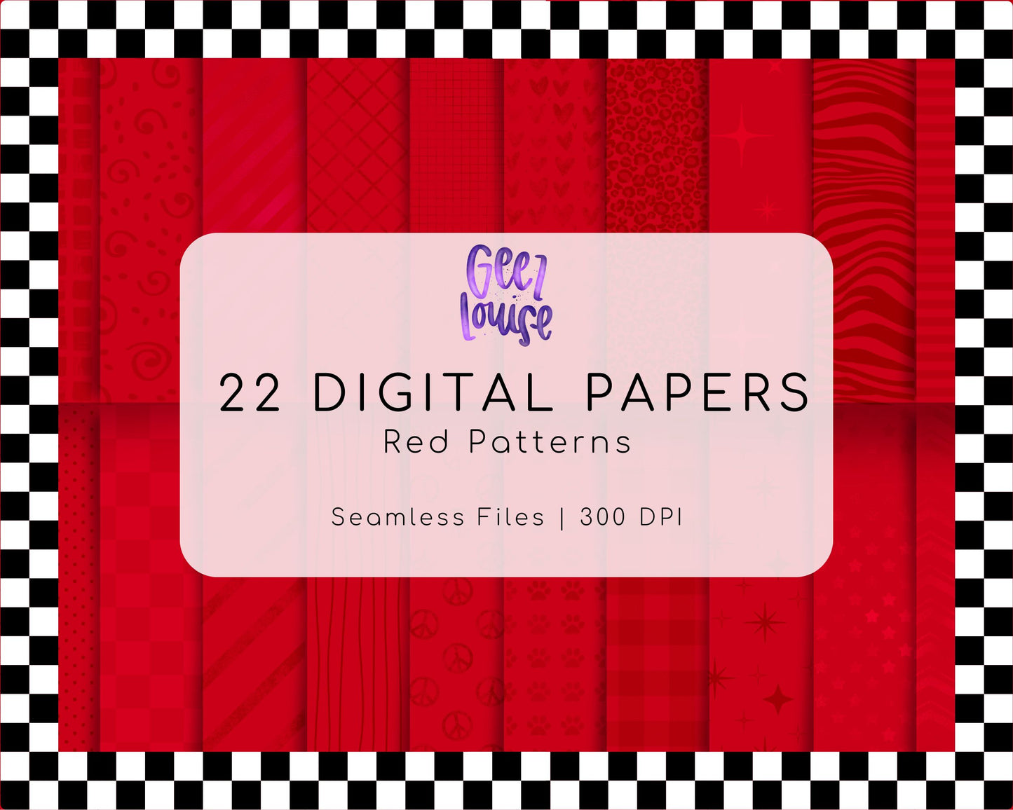 Red Seamless Digital Papers • 300 DPI Pattern Bundle