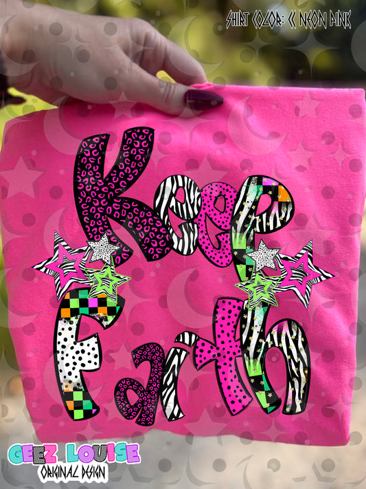 Keep Faith Neon Grunge Digital Design PNG