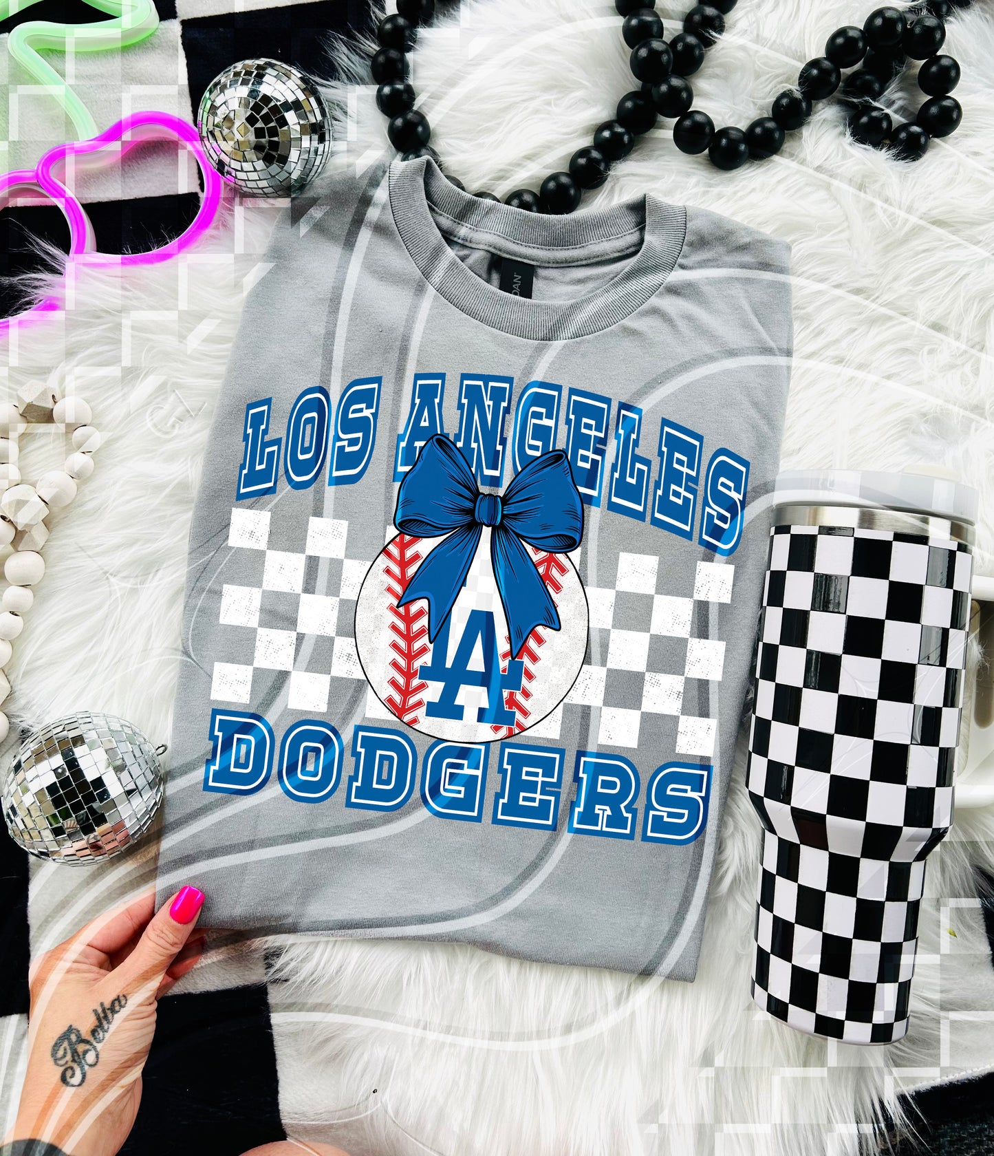 Baseball Spirit Design | Checkerboard Bow | 30 Team Options - Digital Download- PNG