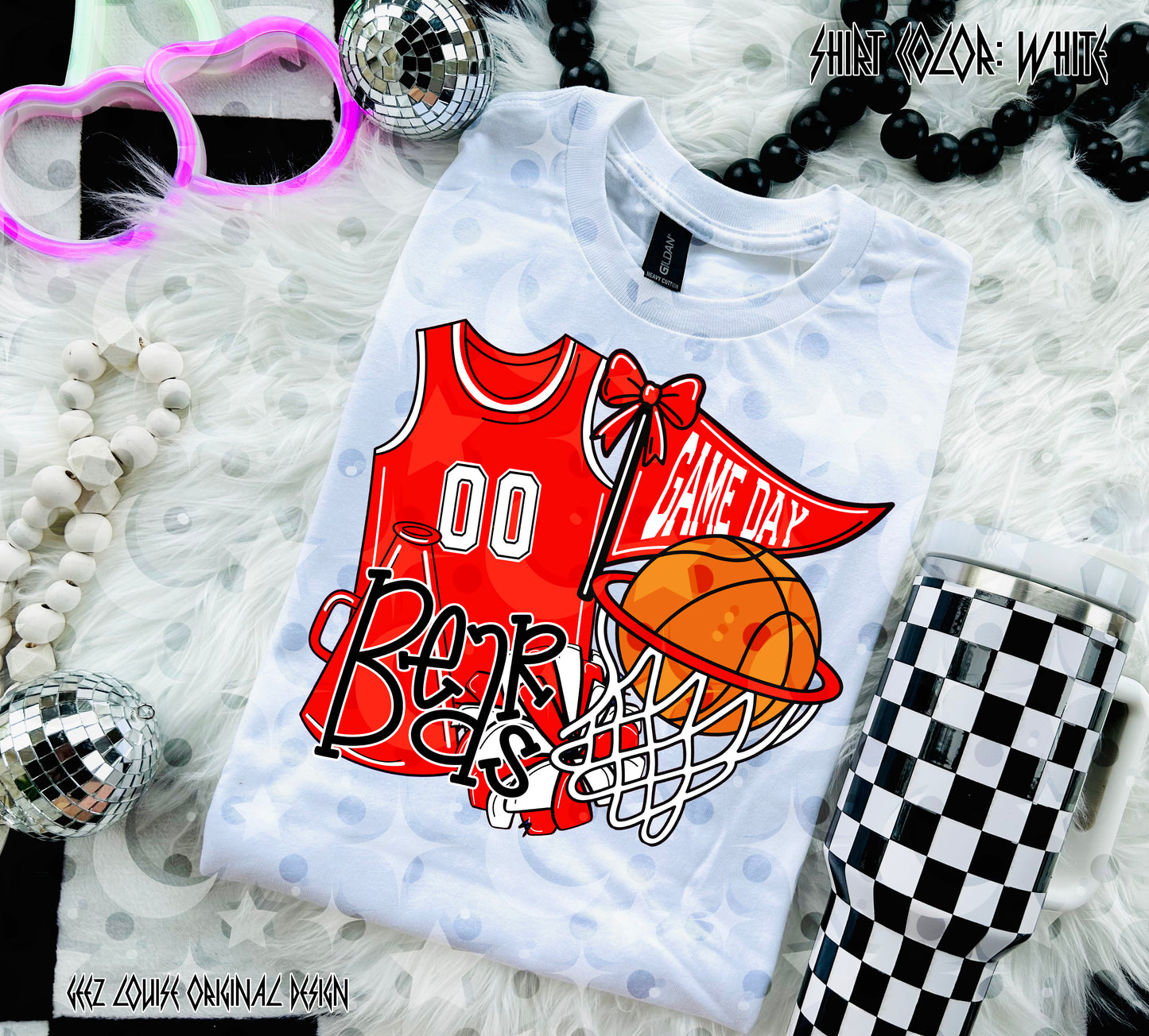 Basketball Game Day Digital Design | Custom Team Spirit PNGs (100+ Teams) - Red