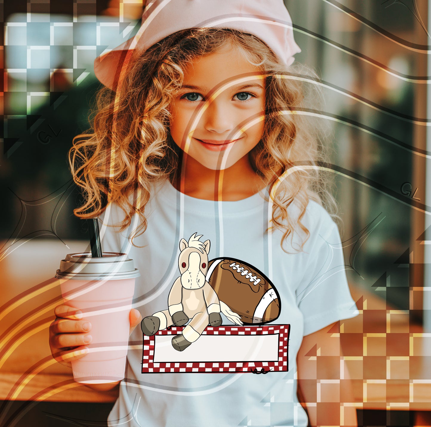Game Day Mascot Cuties – Youth Name Custom Football Tee (Multiple Teams Available)