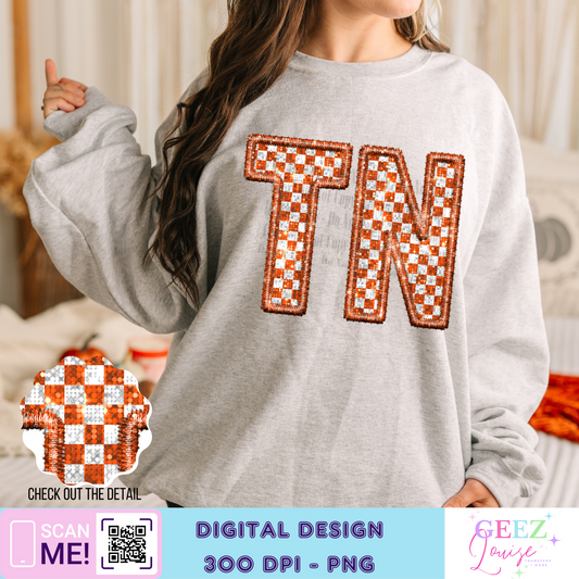 Tennessee faux sequin embroidery - Digital Download- PNG
