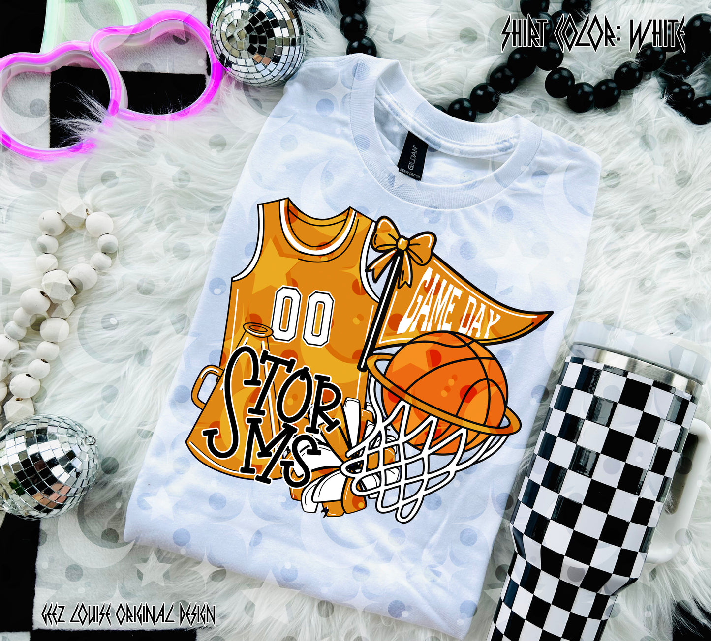 Basketball Game Day Digital Design | Custom Team Spirit PNGs (100+ Teams) - Gold