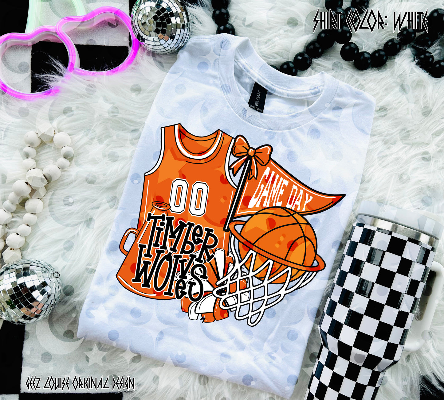 Basketball Game Day Digital Design | Custom Team Spirit PNGs (100+ Teams) - Orange
