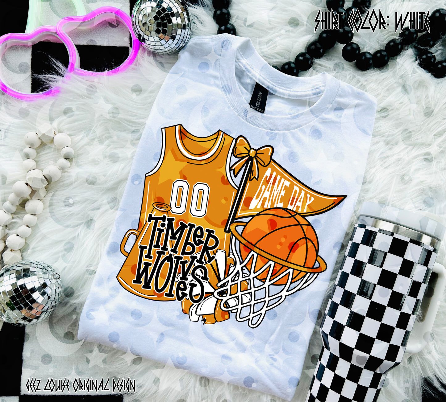 Basketball Game Day Digital Design | Custom Team Spirit PNGs (100+ Teams) - Gold