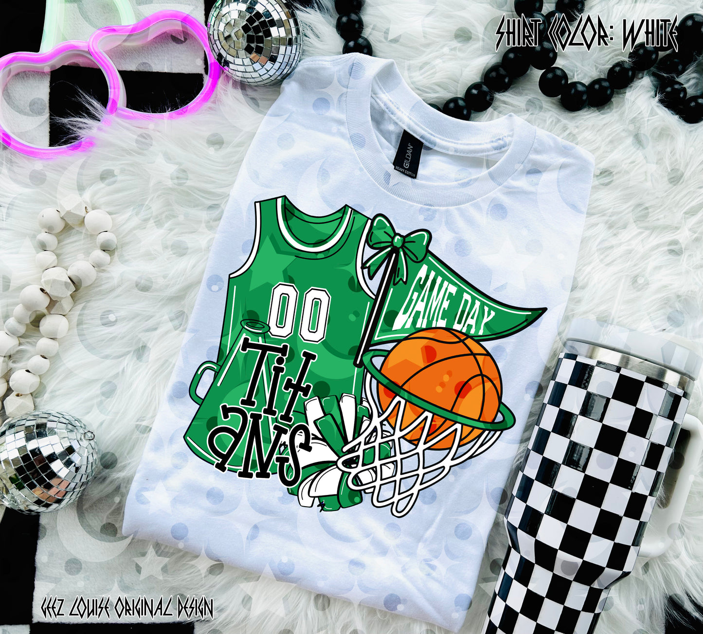 Basketball Game Day Digital Design | Custom Team Spirit PNGs (100+ Teams) - Green