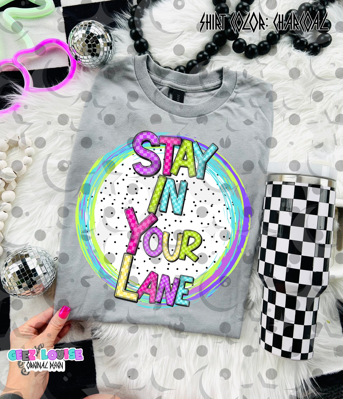 Stay In Your Lane | Retro Motivational PNG Design