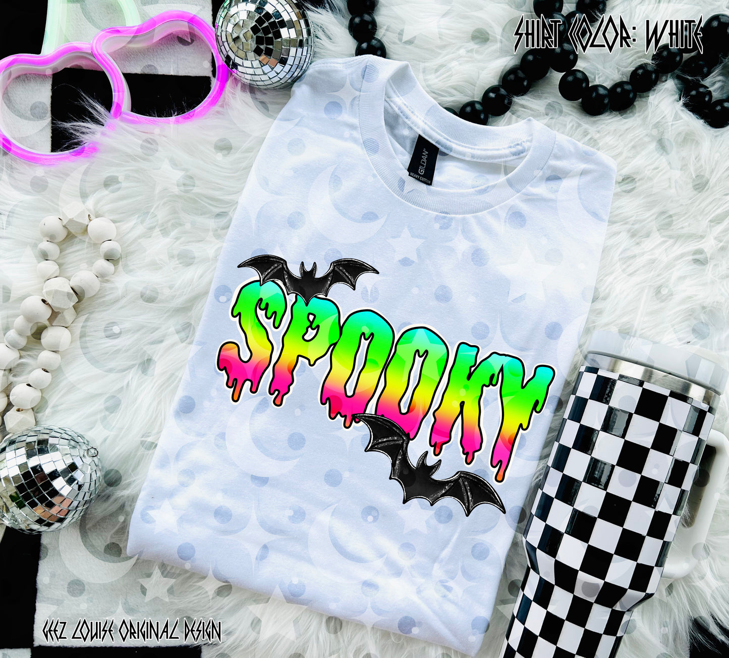 Rainbow Spooky PNG | Dripping Halloween Sublimation Design | Colorful Ghost Season Digital Download