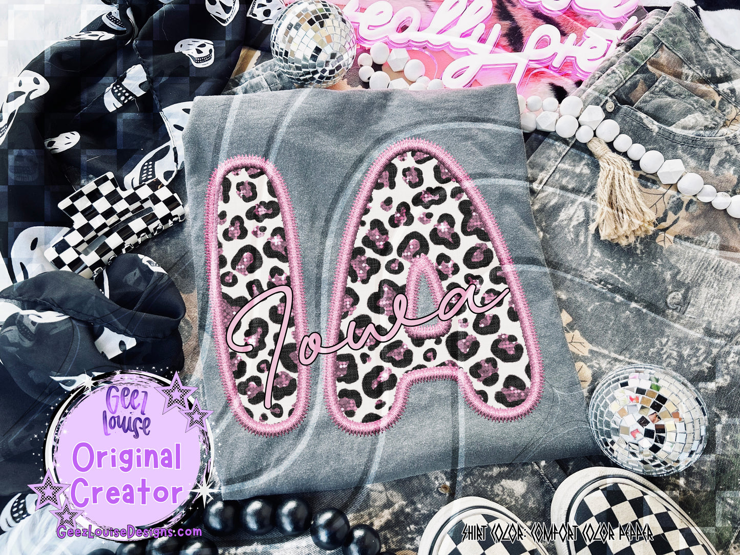 Leopard Appliqué State Bundle – All 50 States PNG