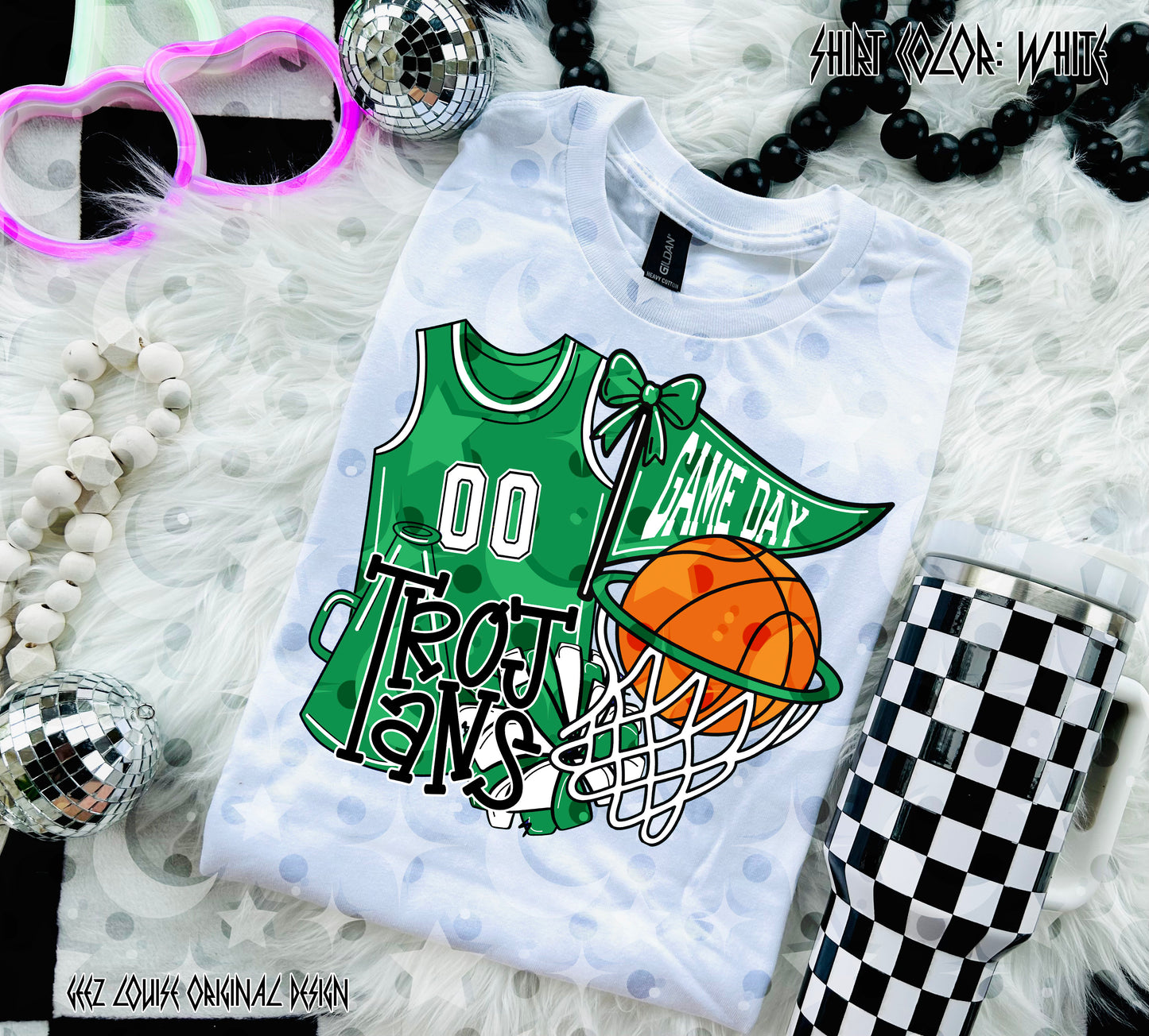 Basketball Game Day Digital Design | Custom Team Spirit PNGs (100+ Teams) - Green