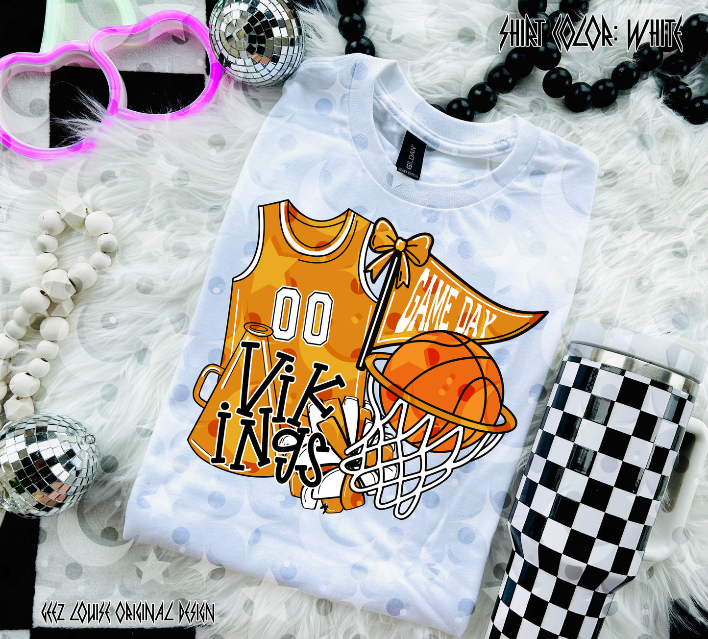 Basketball Game Day Digital Design | Custom Team Spirit PNGs (100+ Teams) - Gold