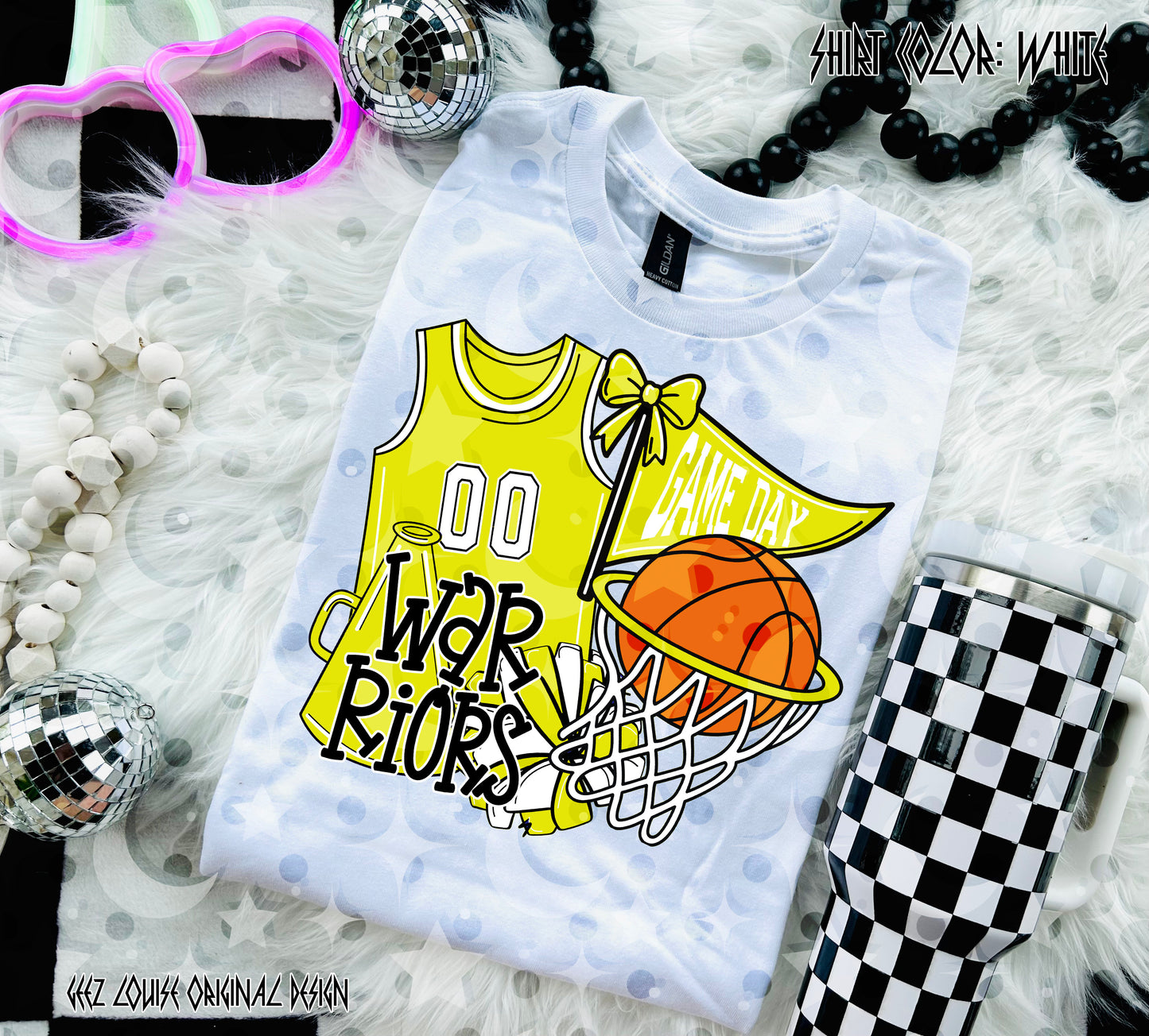 Basketball Game Day Digital Design | Custom Team Spirit PNGs (100+ Teams) - Yellow