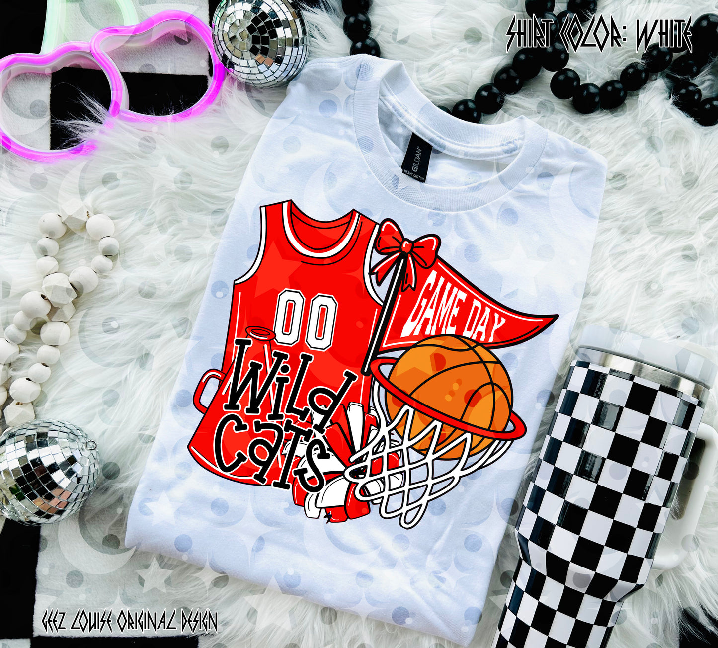 Basketball Game Day Digital Design | Custom Team Spirit PNGs (100+ Teams) - Red
