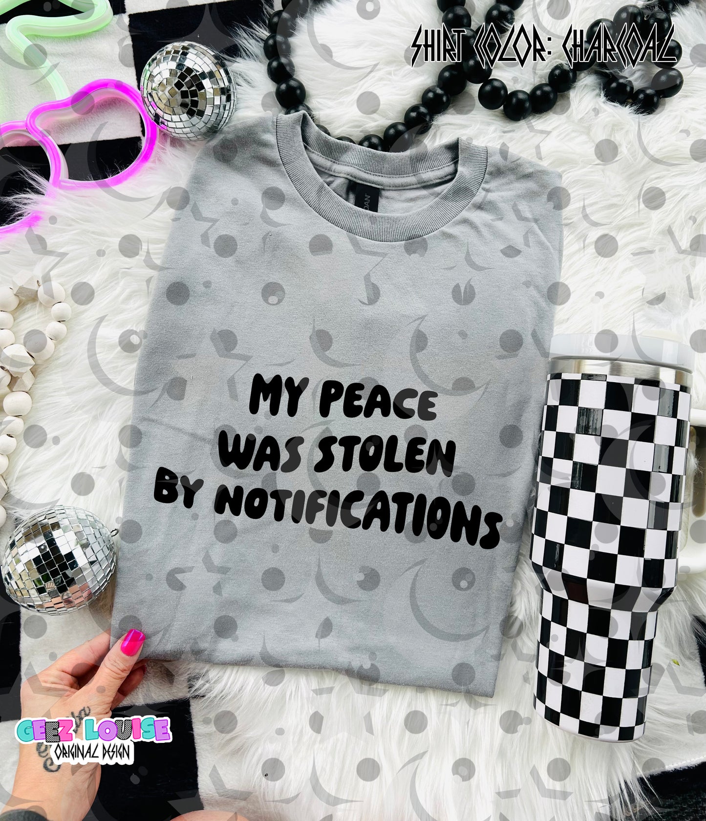 My Peace Was Stolen by Notifications PNG | Funny Introvert Mental Health Shirt Design | Limited Digital Download