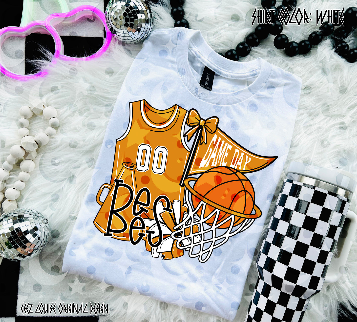 Basketball Game Day Digital Design | Custom Team Spirit PNGs (100+ Teams) - Gold