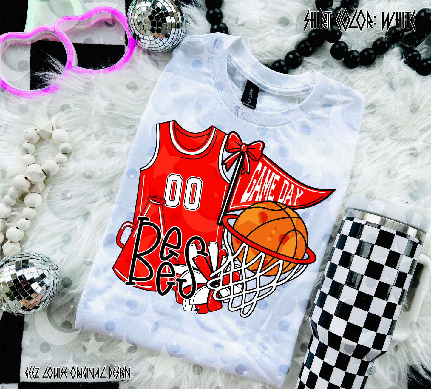 Basketball Game Day Digital Design | Custom Team Spirit PNGs (100+ Teams) - Red
