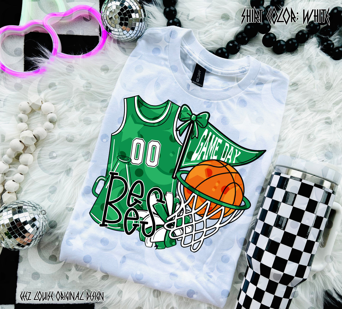 Basketball Game Day Digital Design | Custom Team Spirit PNGs (100+ Teams) - Green