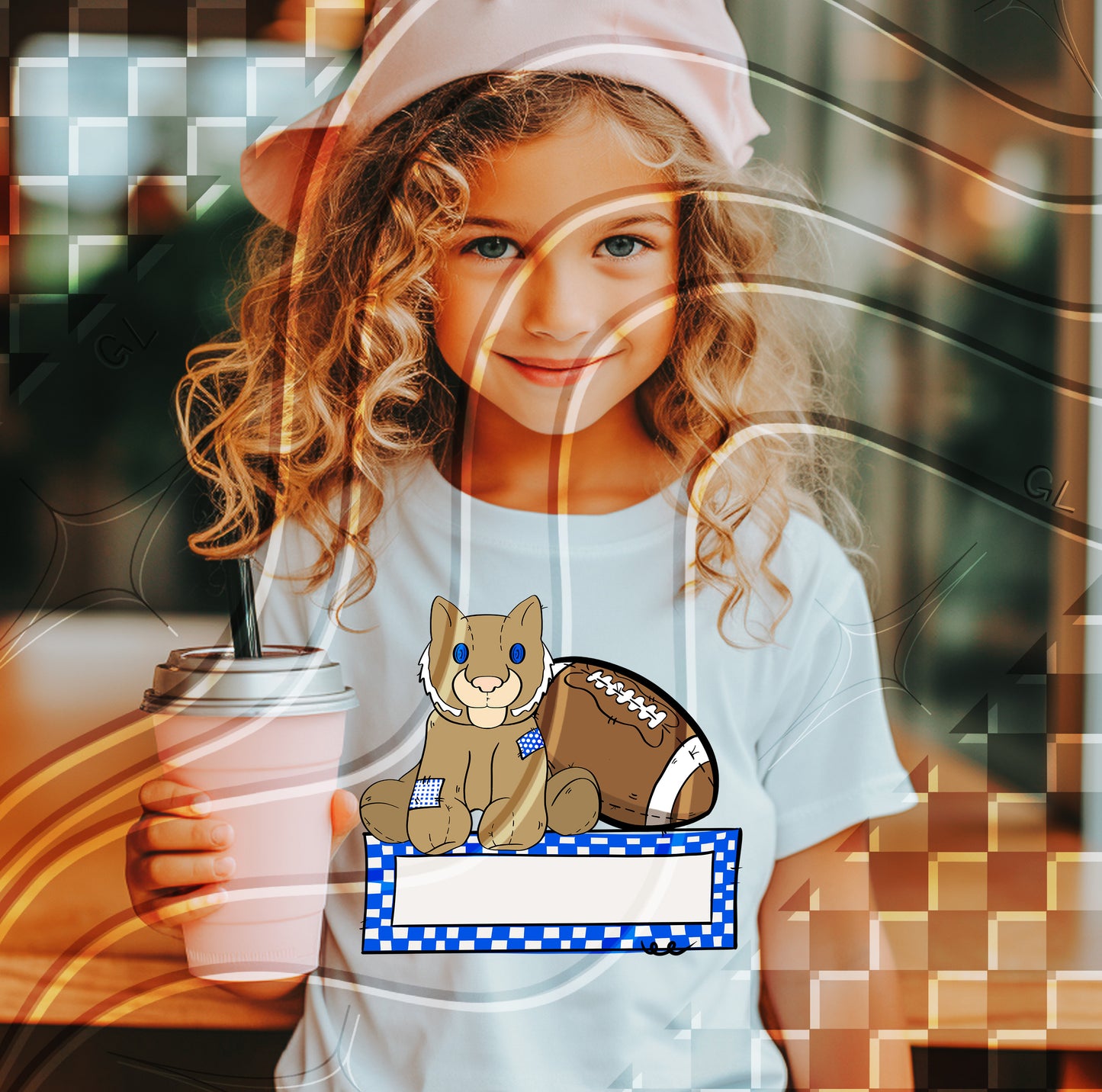 Game Day Mascot Cuties – Youth Name Custom Football Tee (Multiple Teams Available)