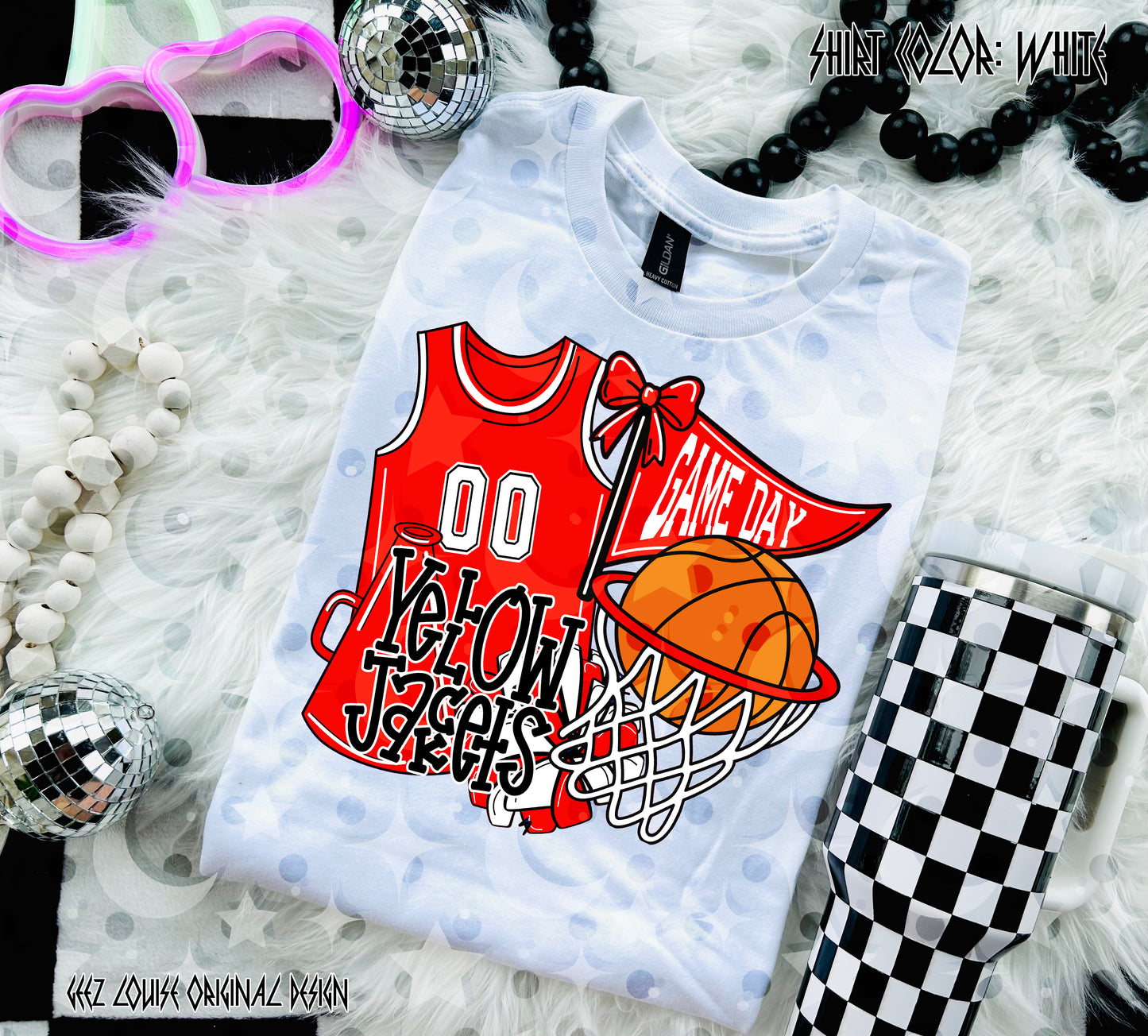 Basketball Game Day Digital Design | Custom Team Spirit PNGs (100+ Teams) - Red