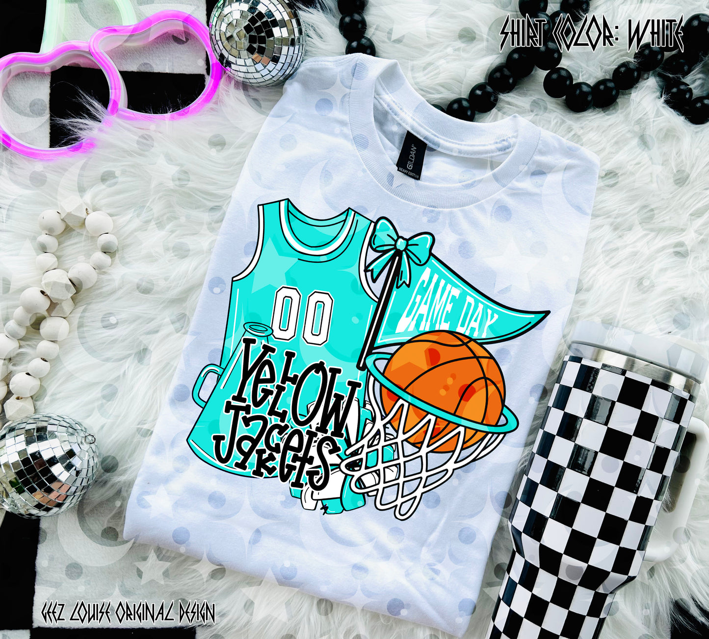 Basketball Game Day Digital Design | Custom Team Spirit PNGs (100+ Teams) - Sky Blue