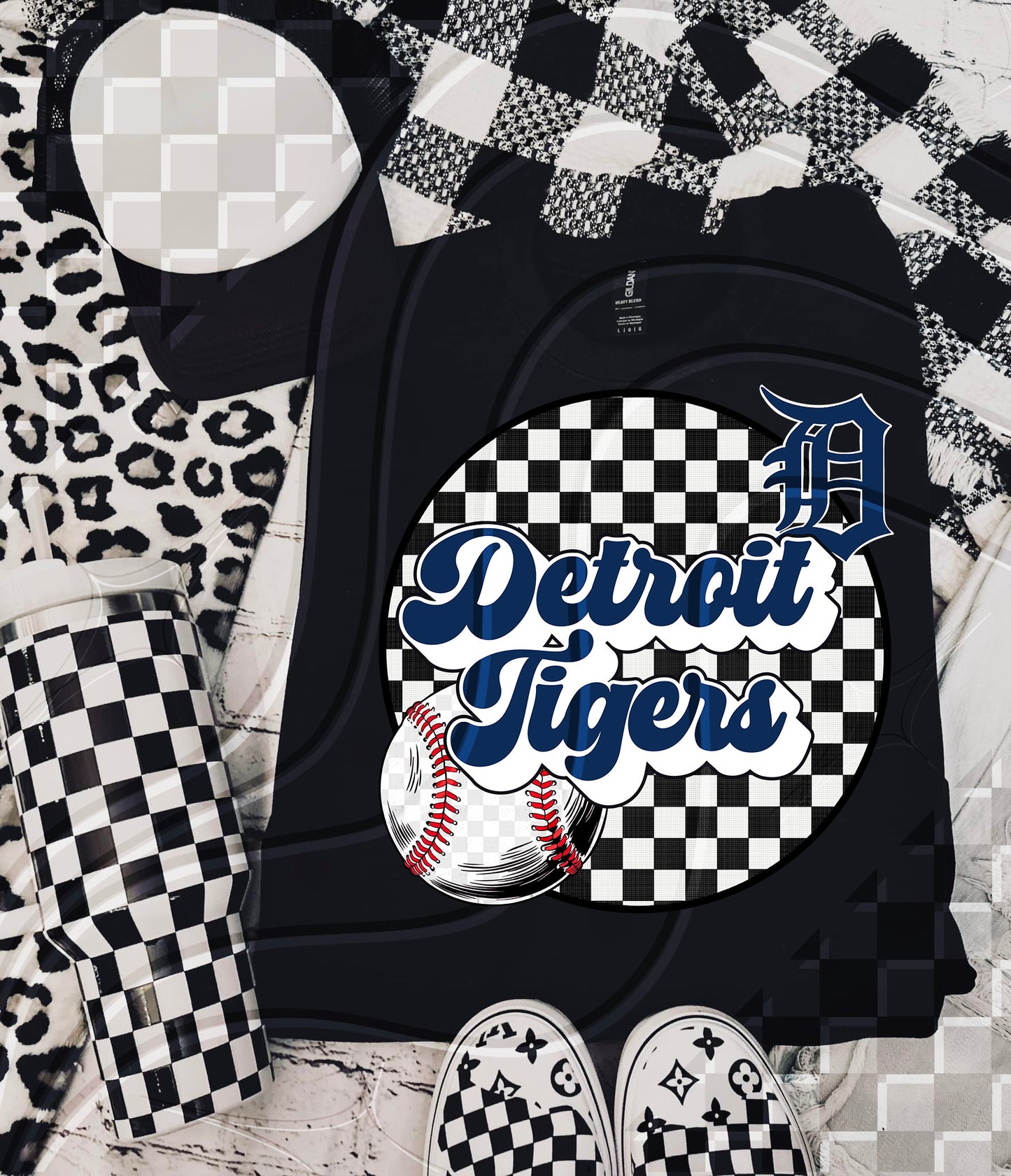 Checkered Spirit Baseball Circle | 30 Team Options - Digital Download- PNG