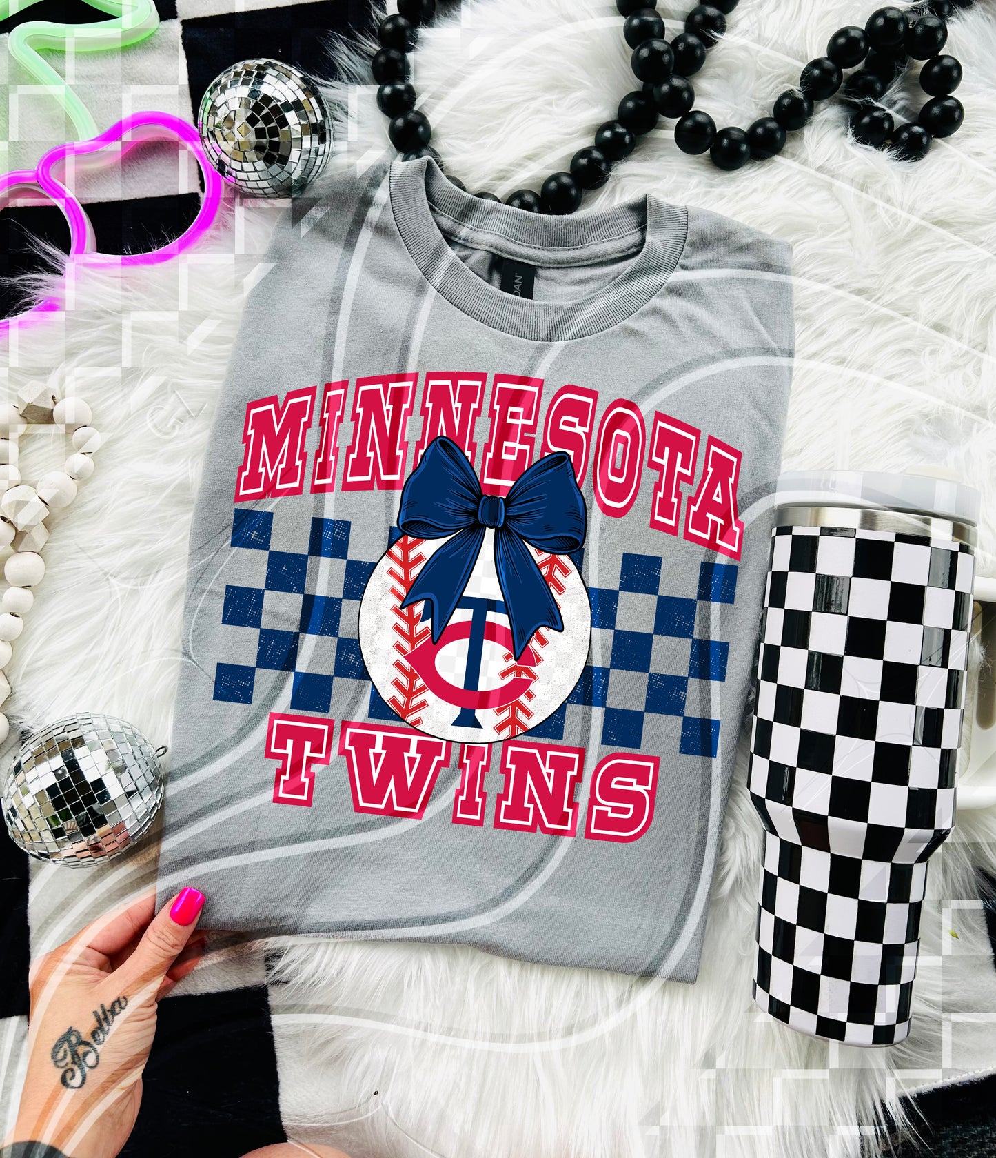 Baseball Spirit Design | Checkerboard Bow | 30 Team Options - Digital Download- PNG