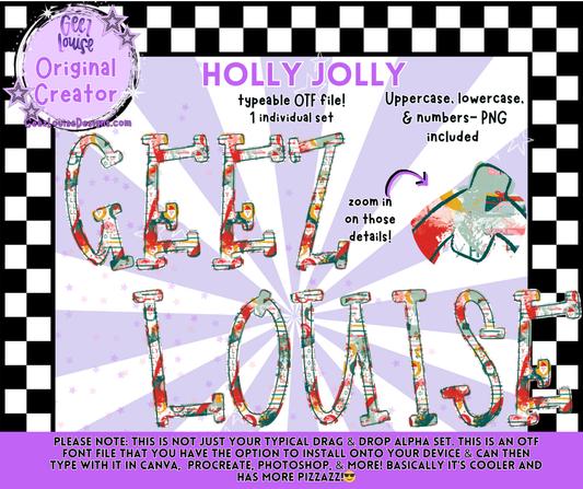 Holly Jolly Alpha | OTF Font + PNG Letter Set