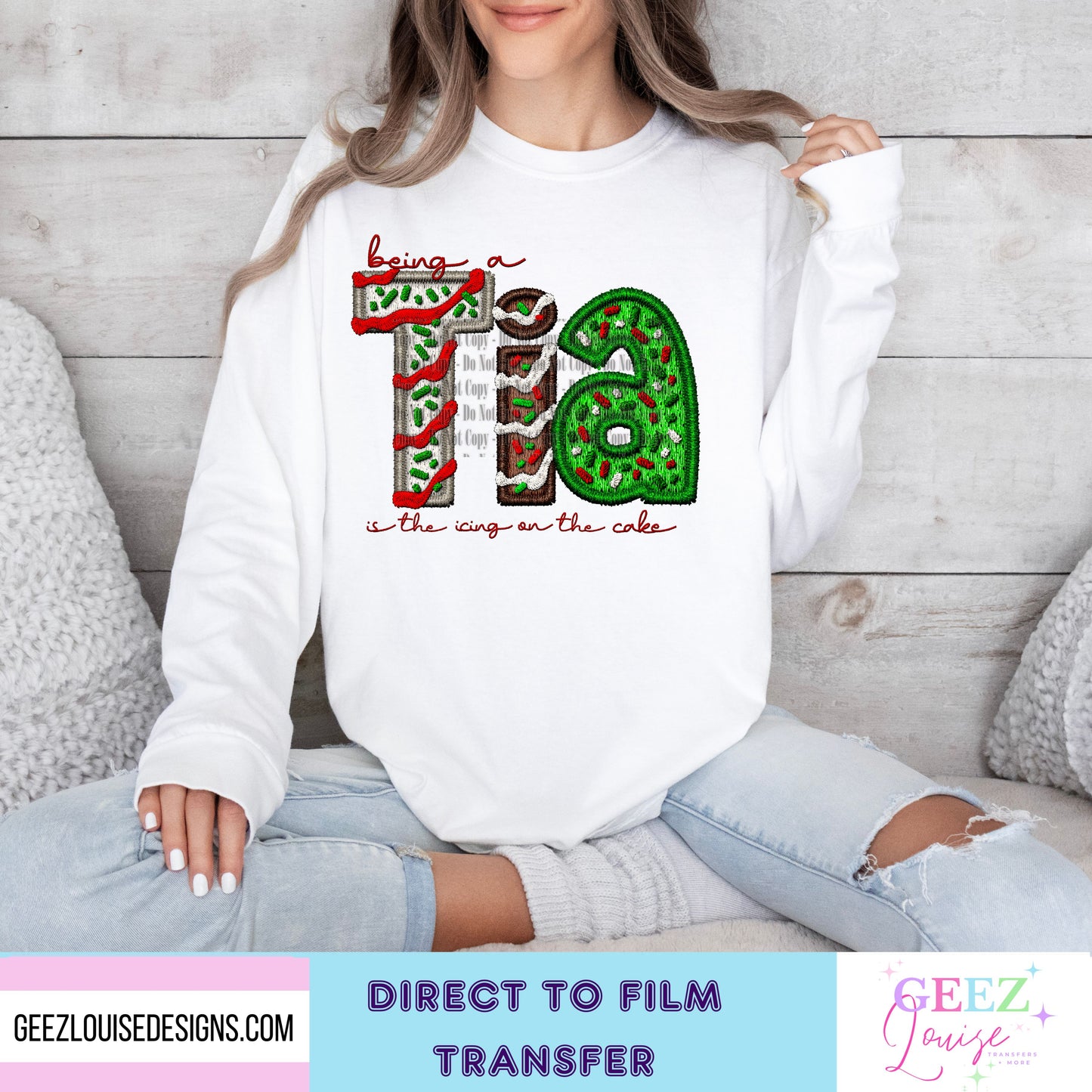 Being a (insert name) is the icing on the cake Christmas Personalized - Direct to Film Transfer - made to order