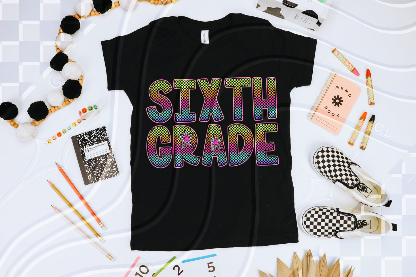 Neon Checker Grade - Digital Download- PNG