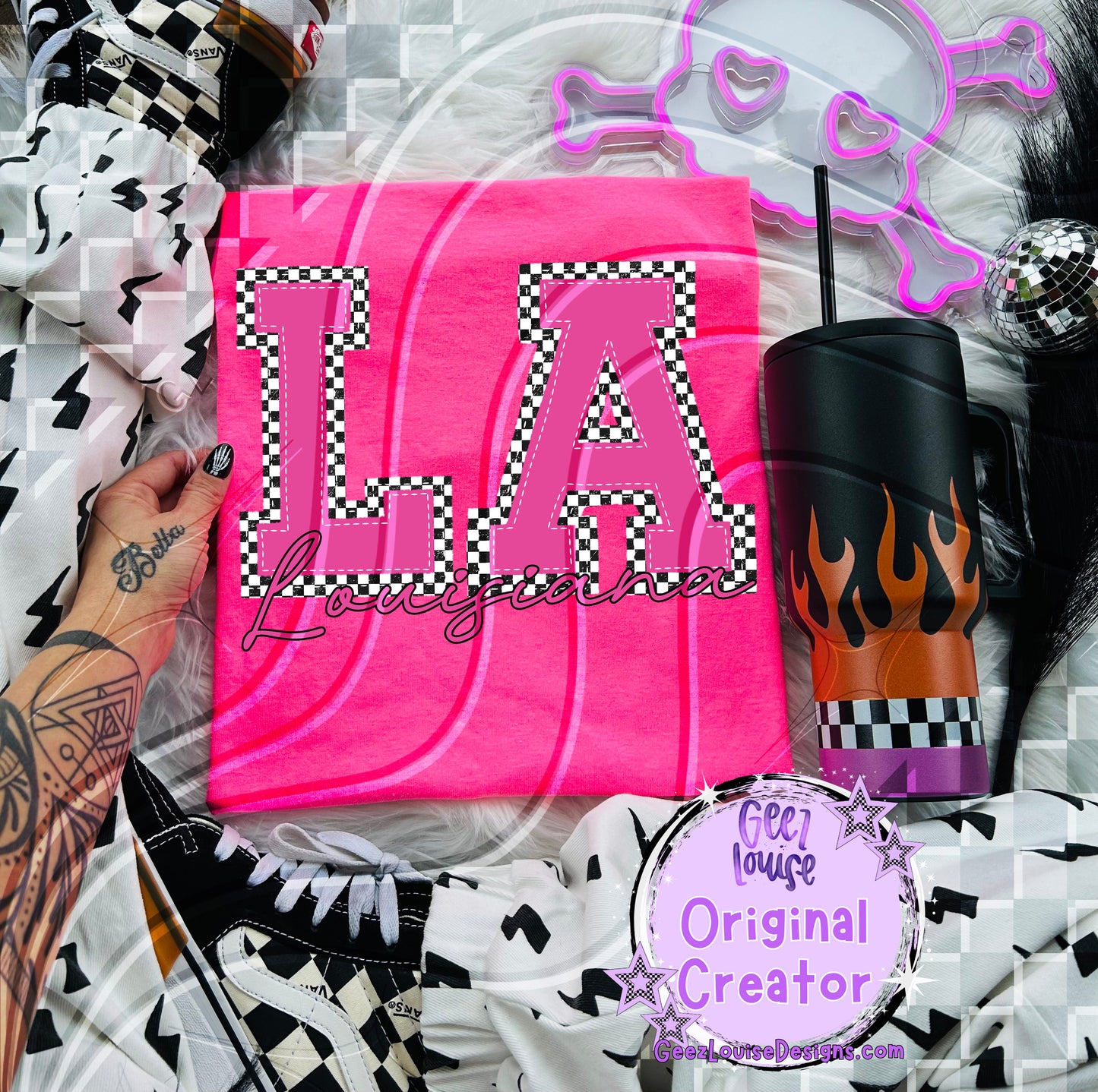 Pink Checkered States Digital Design | 50 States |  PNG