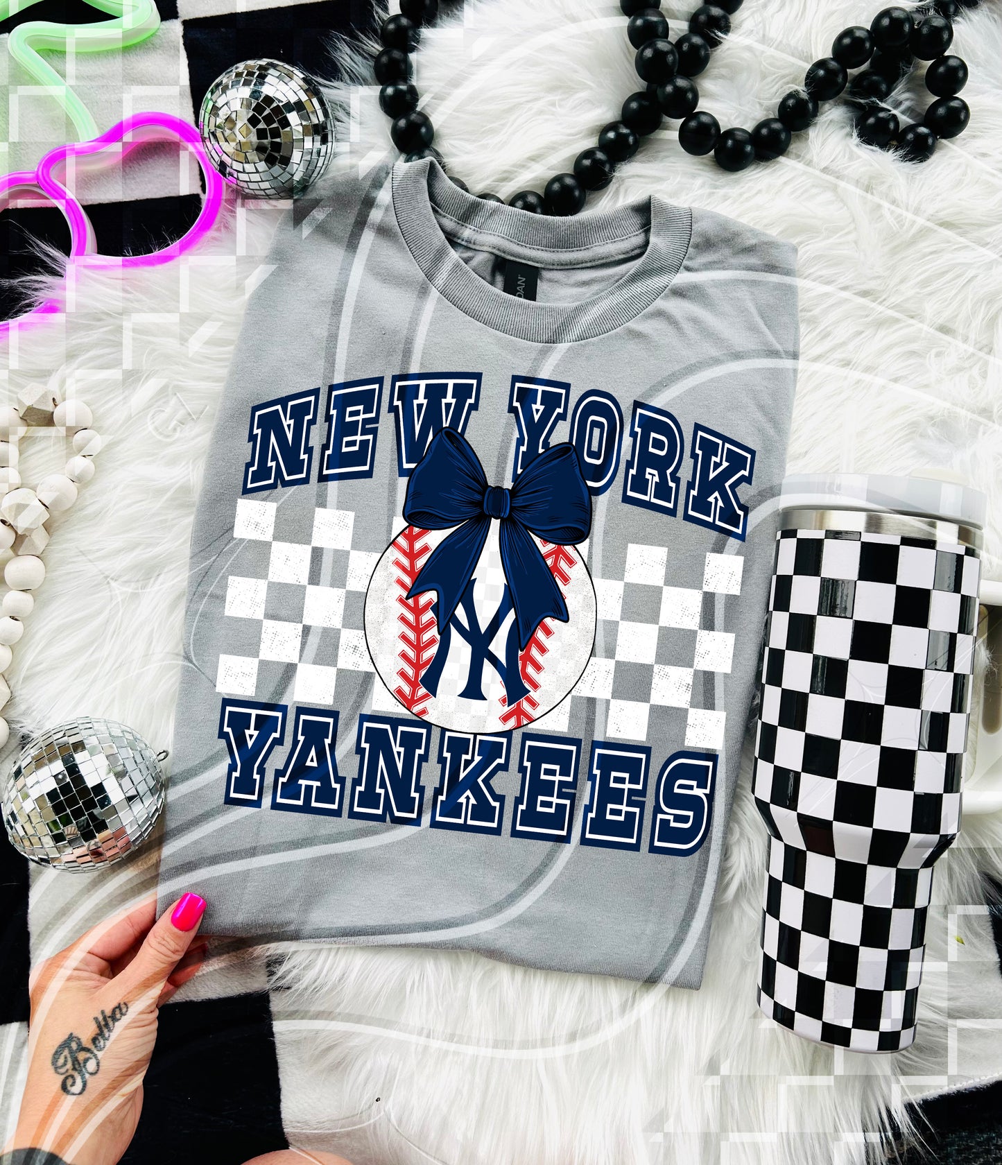 Baseball Spirit Design | Checkerboard Bow | 30 Team Options - Digital Download- PNG