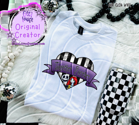 Together Forever Digital Design | Gothic Couple Heart PNG