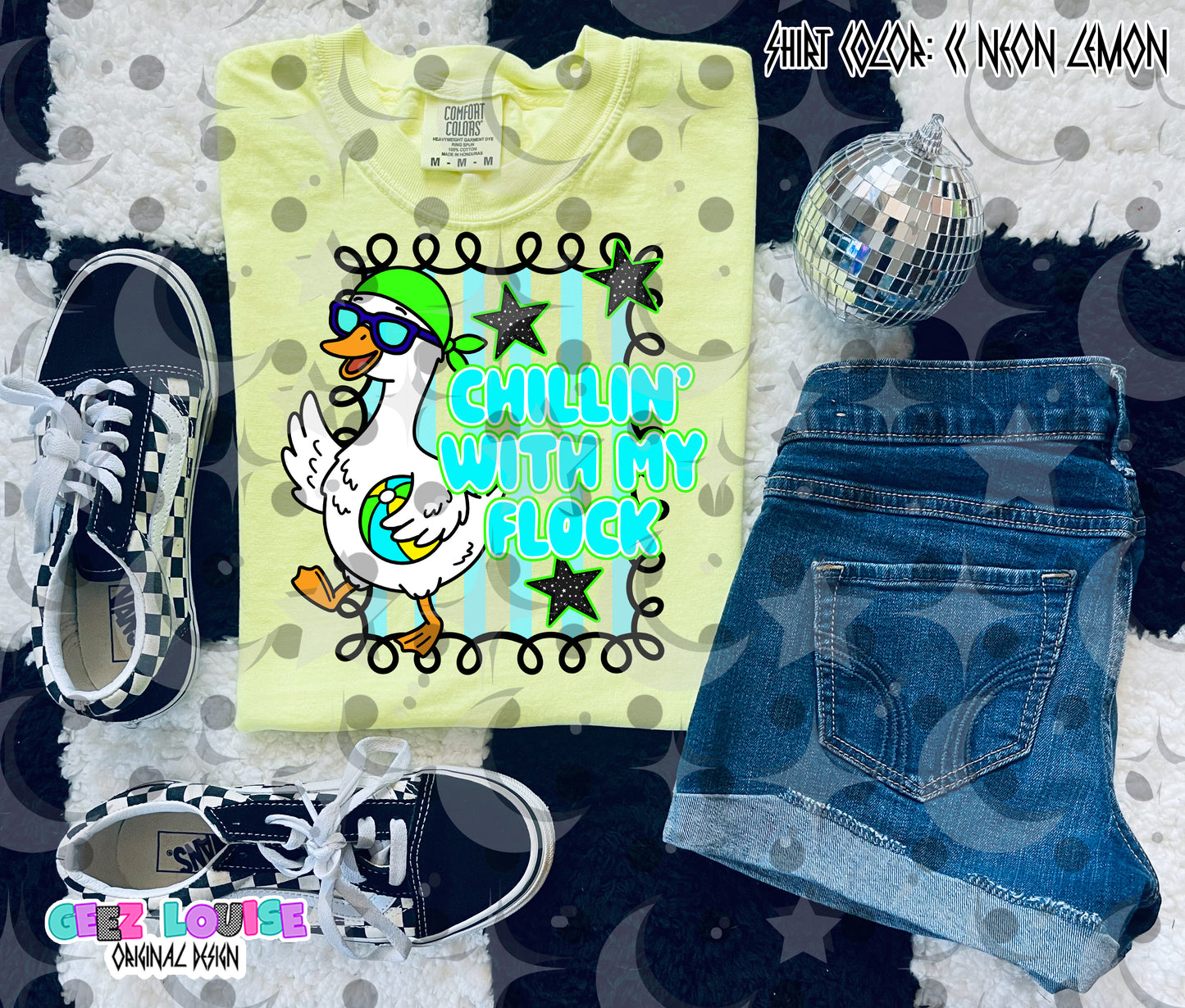 Chillin’ With My Flock Goose PNG | Summer Pool Vibes Graphic | Funny Goose Design | Digital Download