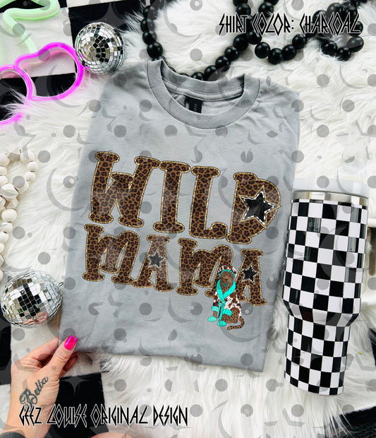 Wild Mama PNG Design | Leopard Print Mama Shirt Design | Trendy Mom Sublimation File