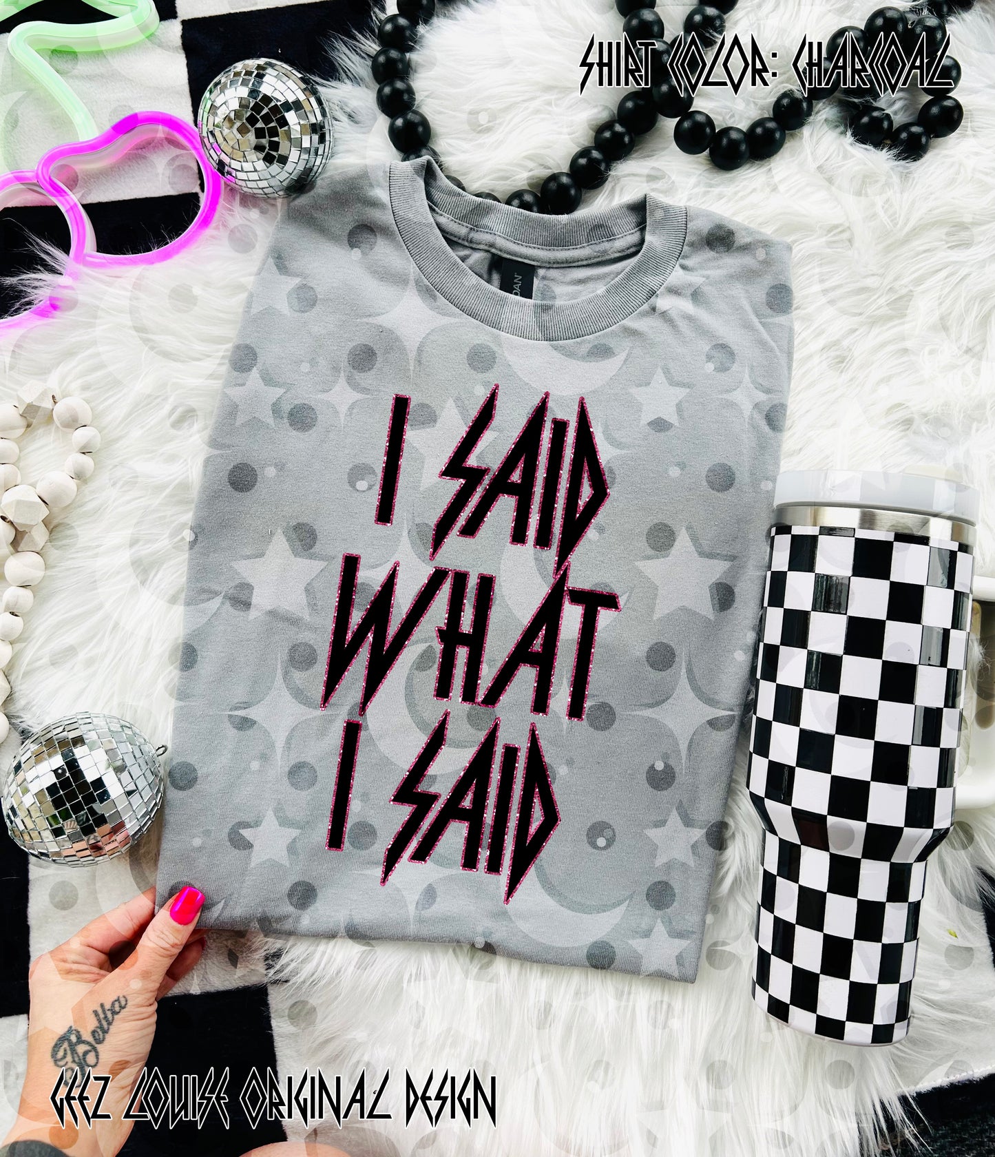 I Said What I Said Digital Design – Bold Lightning Typography Graphic
